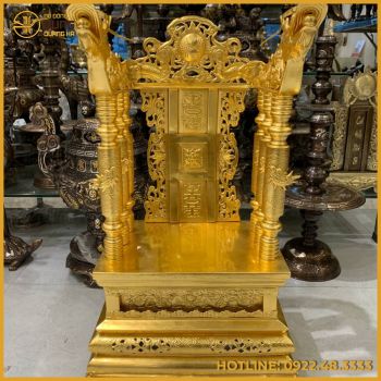 Ngai thờ gia tiên đẹp bằng đồng thếp vàng 9999