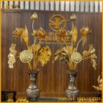 Hoa sen đồng vàng tinh xảo