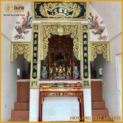 Bộ cửa võng song long chầu nguyệt bằng đồng vàng cao cấp