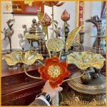 Bó sen 10 cành bằng đồng vàng làm màu tinh xảo