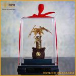 Quà lưu niệm cây kim tiền thân thẳng đồng vàng mạ vàng cao 22cm