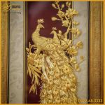 Tranh phú quý cát tường bằng đồng dát vàng kích thước 31x45cm