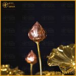 Chậu hoa sen bằng đồng 23 bông cao 70cm