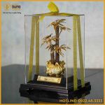 Quà tặng cây trúc đồng vàng mạ vàng kích thước 17x22cm