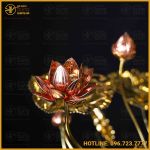 Chậu hoa sen bằng đồng 23 bông cao 70cm