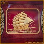 Tranh thuận buồm xuôi gió dát vàng kích thước 27x34cm
