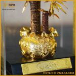 Quà tặng cây trúc đồng vàng mạ vàng kích thước 17x22cm