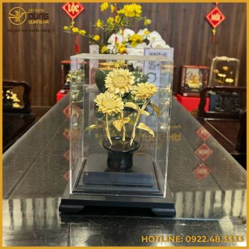 Quà tặng hoa hướng dương bằng đồng mạ vàng