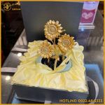 Quà tặng hoa hướng dương bằng đồng mạ vàng cao cấp