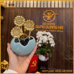 Quà tặng hoa hướng dương bằng đồng mạ vàng cao cấp