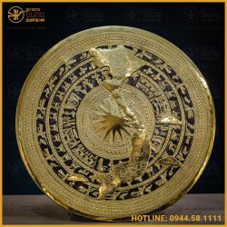 Mặt trống đồng bằng đồng vàng mộc đầy đủ kích thước