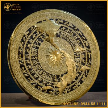 Mặt trống đồng bằng đồng vàng mộc đầy đủ kích thước