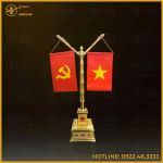 Mô hình cột cờ bằng đồng mạ vàng cao cấp