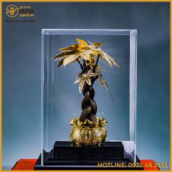 Quà tặng cây kim tiền mạ vàng tạo hình độc đáo