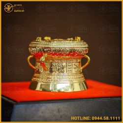 Quả trống đồng bằng đồng vàng mạ vàng