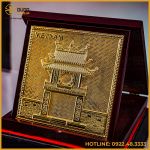 Tranh Khuê Văn Các bằng đồng mạ vàng