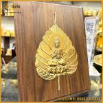 Tranh lá bồ đề bằng đồng mạ vàng cao cấp