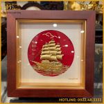 Tranh thuyền buồm mạ vàng kích thước 20x20cm
