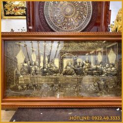 Tranh bữa tiệc cuối cùng đồng vàng xước giả cổ