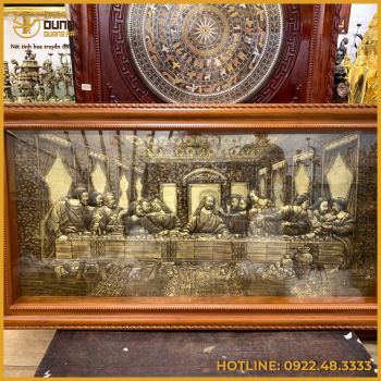 Tranh bữa tiệc cuối cùng đồng vàng xước giả cổ