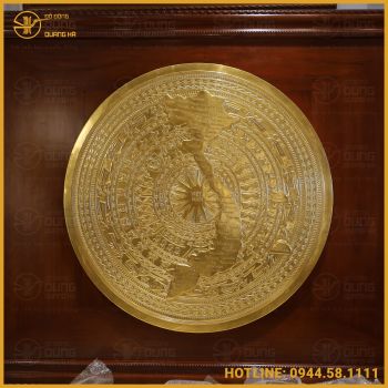 Mặt trống đồng bằng đồng đỏ dát vàng
