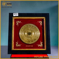 Mặt trống đồng bằng đồng đỏ mạ vàng