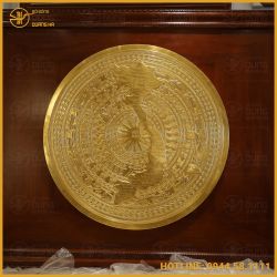 Mặt trống đồng bằng đồng đỏ dát vàng