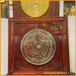 Mặt trống đồng bằng đồng đỏ khảm ngũ sắc đầy đủ kích thước