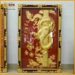 Tranh vinh hoa phú quý dát vàng nền đỏ