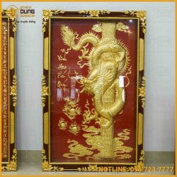 Tranh vinh hoa phú quý dát vàng nền đỏ
