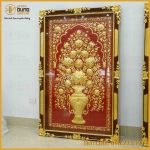 Tranh chỉ vàng Dubai nền đỏ cao cấp