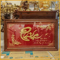 Tranh chữ Phúc đồng vàng mạ vàng