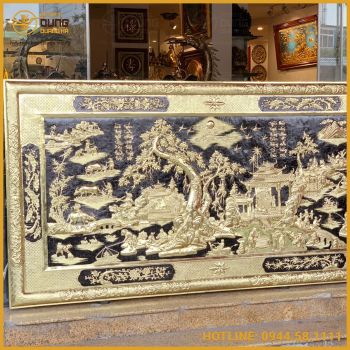 Tranh Đồng Quê đồng vàng mạ vàng