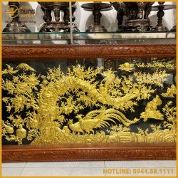 Tranh Vinh Hoa Phú Quý đồng vàng dát vàng 9999