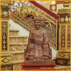 Tượng Đức Thánh Trần đồng đỏ làm màu hun nâu cao 60cm
