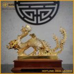 Tượng phượng hoàng đồng đỏ dát vàng cao 30cm dài 51cm nặng 17kg