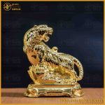 Tượng hổ đồng vàng mạ vàng kích thước 17x13cm nặng 1kg