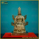 Tượng Âu Cơ đồng vàng giả cổ cao 16cm