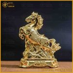 Tượng ngựa đồng vàng mạ vàng kích thước 15x12cm nặng 1,2kg