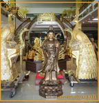 Tượng Phật Bà Quan Âm đồng đỏ làm màu cổ kính cao 1m8