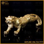 Tượng hổ bằng đồng vàng dài 25cm