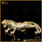 Tượng hổ bằng đồng vàng dài 25cm