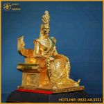 Tượng Vua Hùng đồng vàng dát vàng kích thước 28x15cm