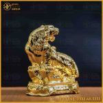 Tượng hổ đồng vàng mạ vàng kích thước 17x13cm nặng 1kg