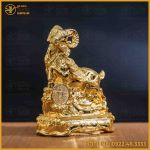 Tượng dê đồng vàng mạ vàng kích thước 15x13cm nặng 1,1kg