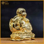 Tượng khỉ đồng vàng mạ vàng kích thước 17x13cm nặng 1kg