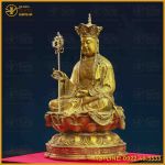 Tượng Địa Tạng Vương Bồ Tát áo hoa đồng vàng cao 30cm