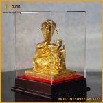 Hộp quà tặng rắn ngậm tiền đồng vàng dát vàng cao 29cm