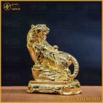 Tượng hổ đồng vàng mạ vàng kích thước 17x13cm nặng 1kg