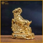 Tượng dê đồng vàng mạ vàng kích thước 15x13cm nặng 1,1kg
